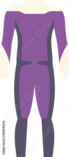 This vector illustration features a surfer wearing a wetsuit, ideal for showcasing water sports apparel and activities