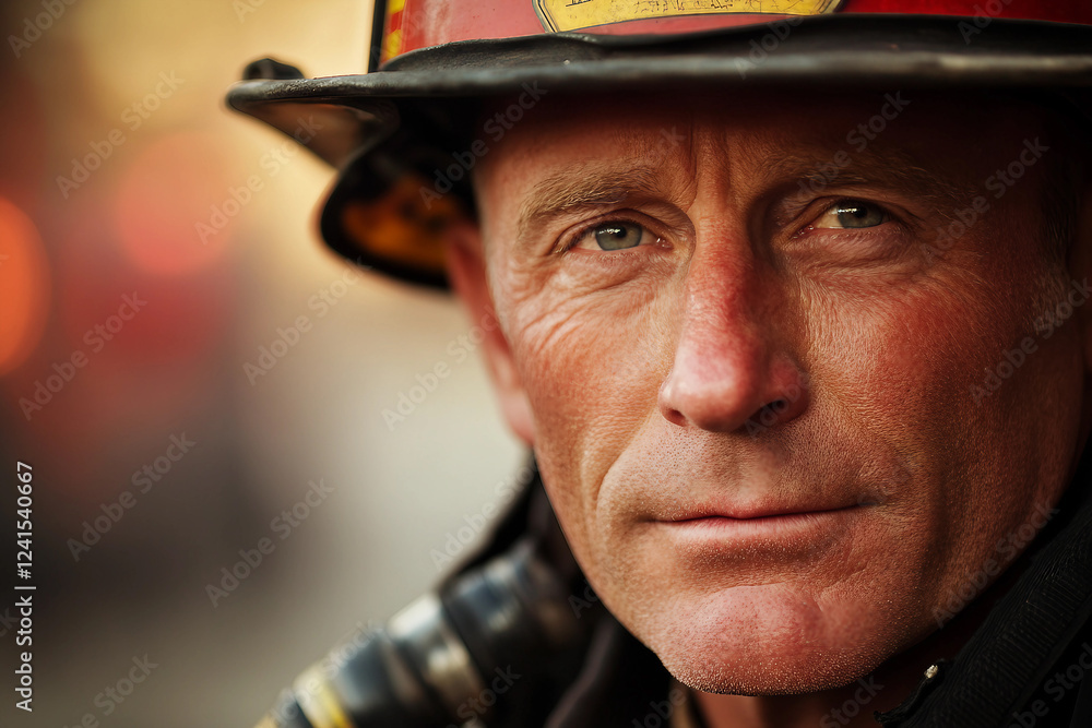 Generative AI Portrait of a Dedicated Firefighter with Intense Expression Highlighting Courage and Bravery Generative AI Portrait of a Dedicated Firefighter with Intense Expression Highlighting Courage and Bravery