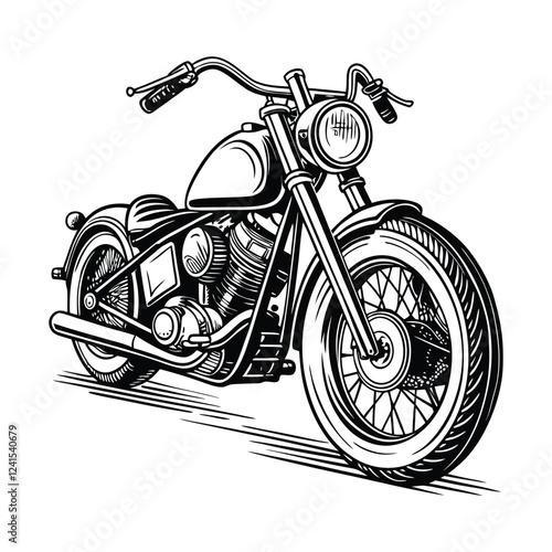 Vintage chopper motorcycle vector illustration isolated on a white background