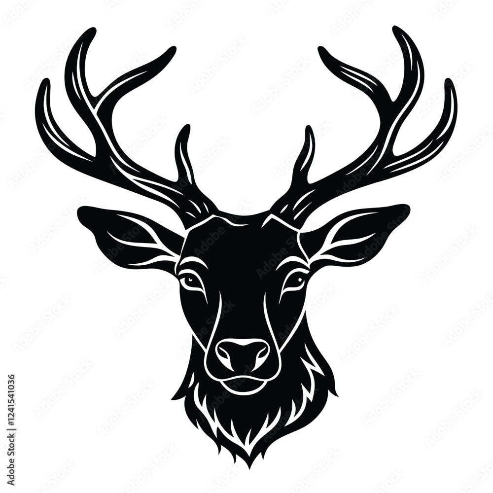 Reindeer head vector silhouette art illustration Reindeer head vector silhouette art illustration