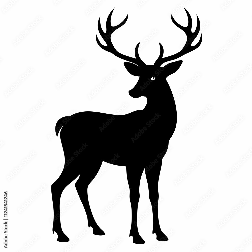 Obraz premium deer silhouette vector illustration