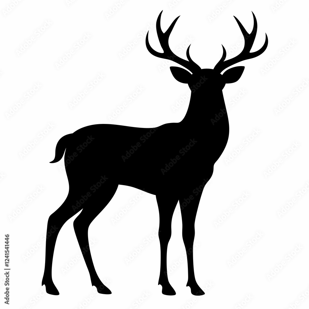 Obraz premium deer silhouette vector illustration