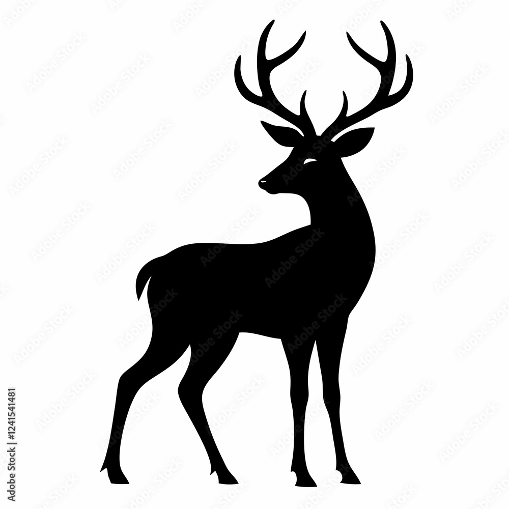 Obraz premium deer silhouette vector illustration