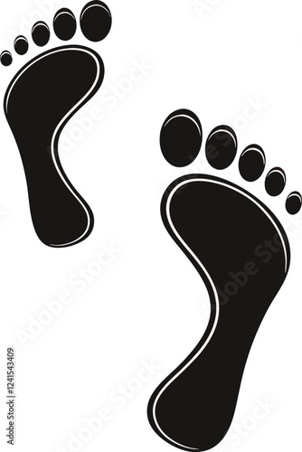 Black silhouette of two human footprints 