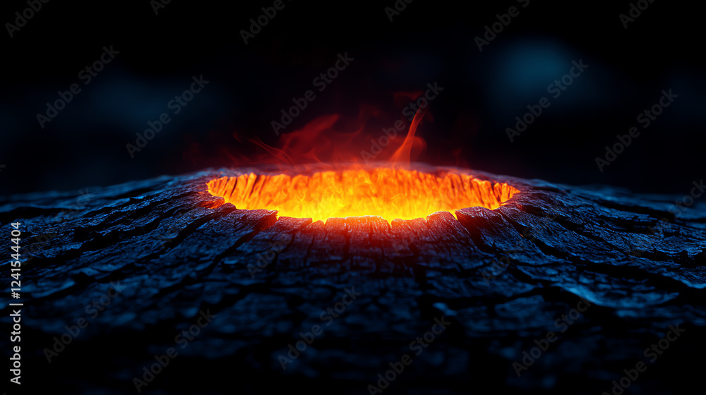 A hollow tree stump with a glowing core A hollow tree stump with a glowing core