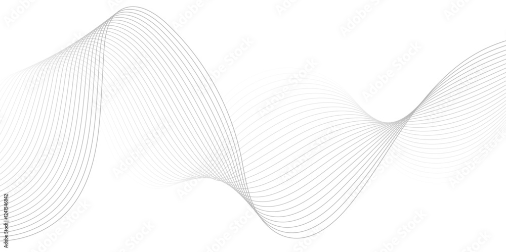 Fototapeta premium Abstract wavy lines Isolated background design. Wave modern stream transparent background. 