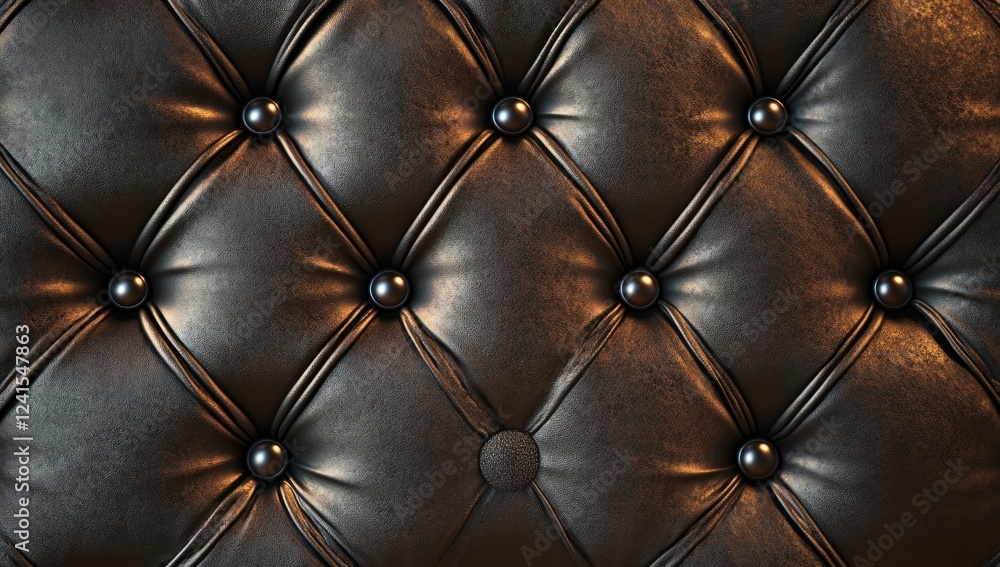 Naklejka premium Dark Brown Leather Upholstery Texture