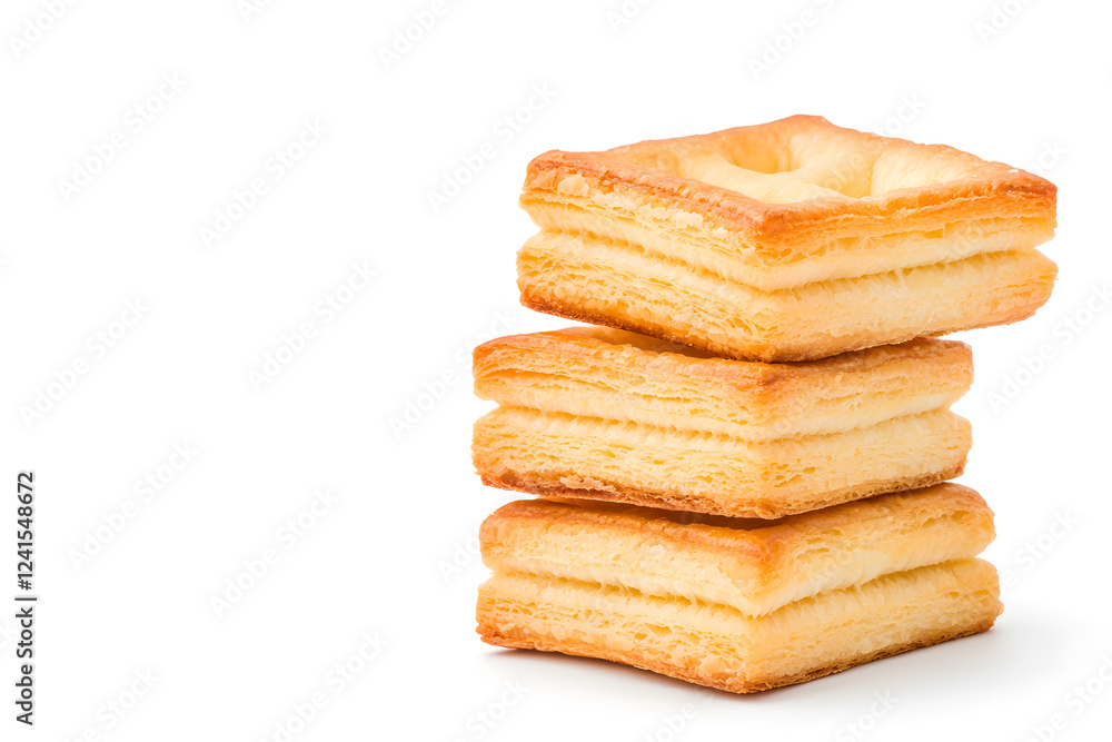 Puff pastry bakery isolated white background Puff pastry bakery isolated white background