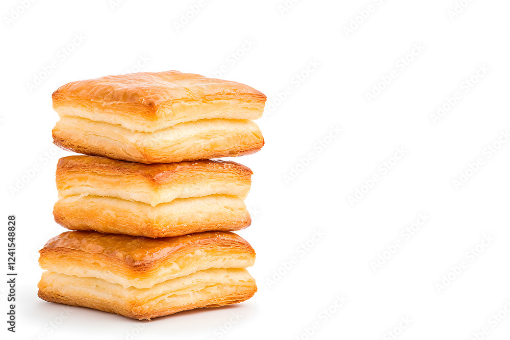 Puff pastry bakery isolated white background Puff pastry bakery isolated white background