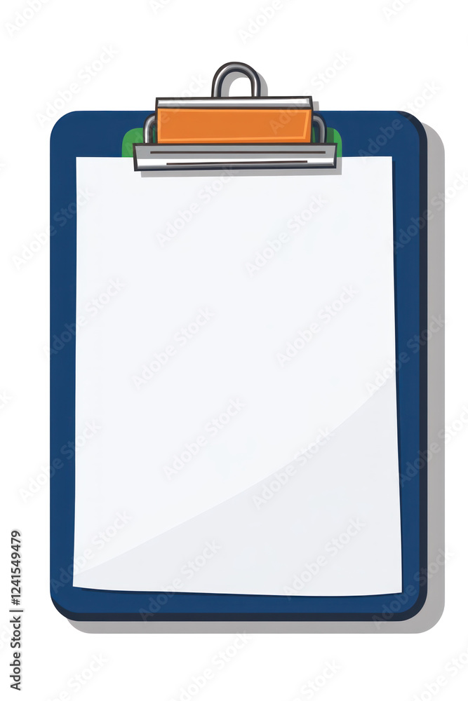 Blue clipboard on a white background Blue clipboard on a white background