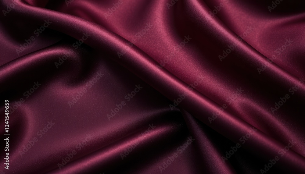Luxurious Dark Purple, maroon Satin Fabric with Smooth Texture and Flowing Folds Luxurious Dark Purple, maroon Satin Fabric with Smooth Texture and Flowing Folds