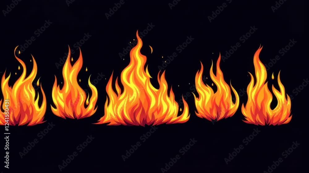 Fiery Flames: A Collection of Intense Burning Fire Illustrations Fiery Flames: A Collection of Intense Burning Fire Illustrations