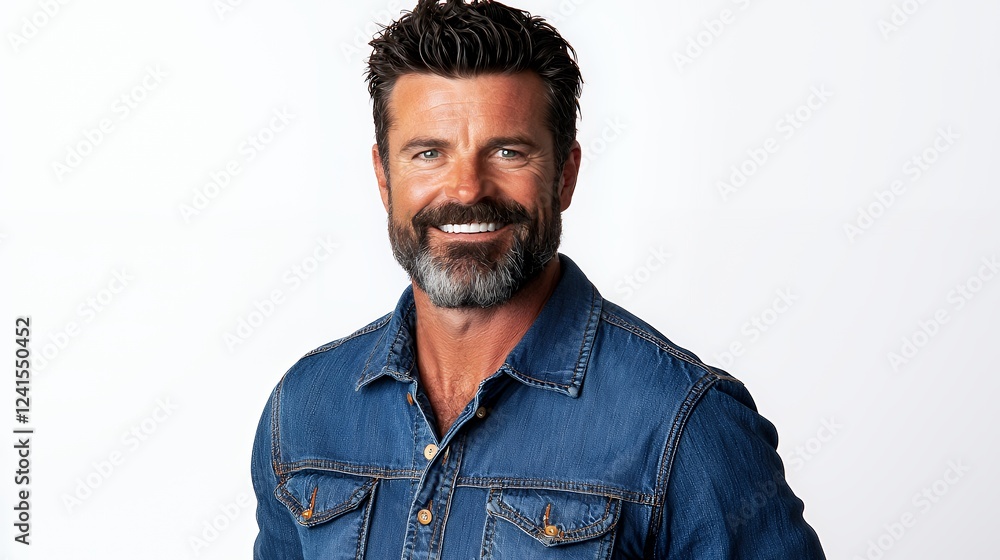 Fototapeta premium a man with a beard posing for a portrait 