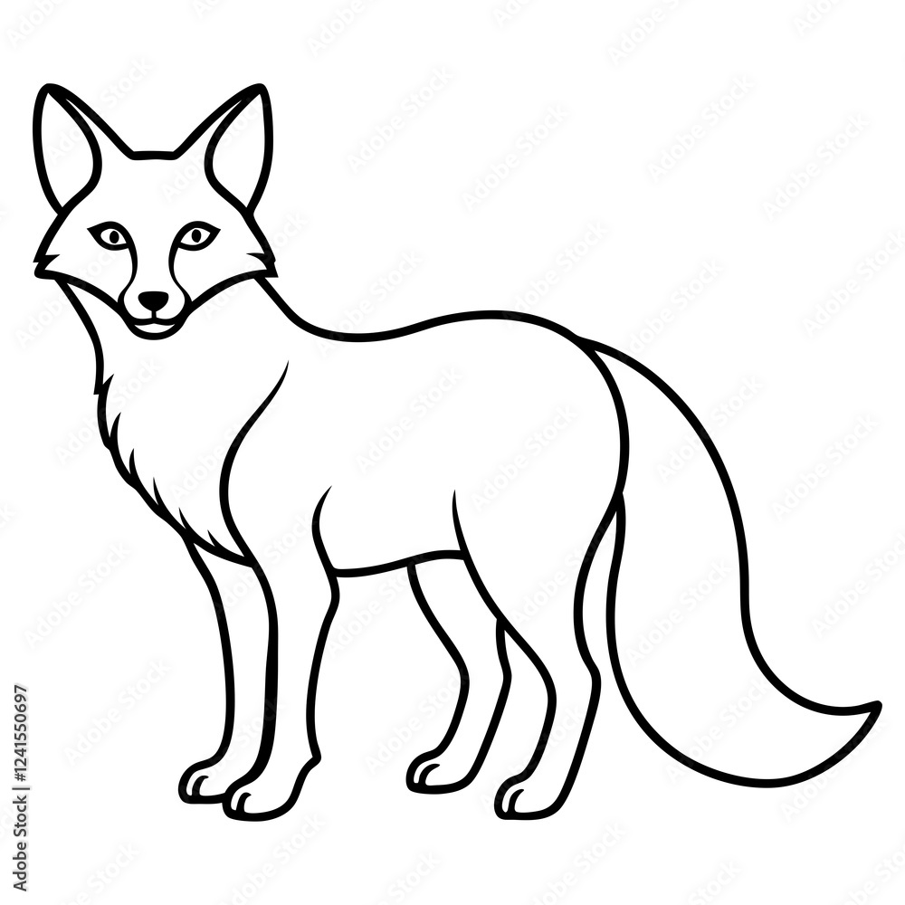 Obraz premium Sleek Fox One-Line Vector Design