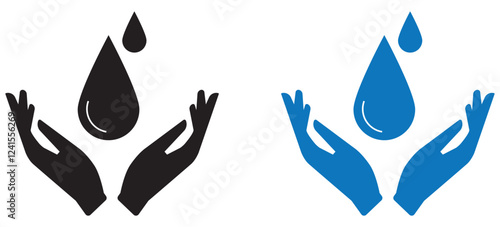 Save water icon. Thin line ecology symbol in outline vector style