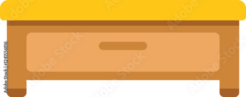 Small wooden bedside table with yellow top and single drawer, perfect for storing small items in a bedroom or living room