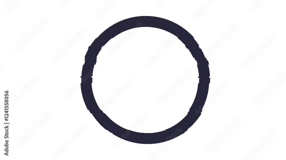 Circle icon glitch effect animation isolated on transparent background. 4k animation of circle isolated. Circle icon glitch effect animation isolated on transparent background. 4k animation of circle isolated.