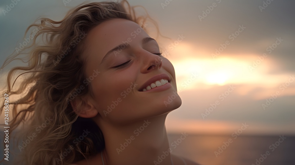 A Serene Moment of Tranquility and Joy in the Sunrise Landscape A Serene Moment of Tranquility and Joy in the Sunrise Landscape