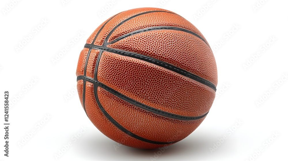Fototapeta premium Basketball with Black Lines on Orange Background