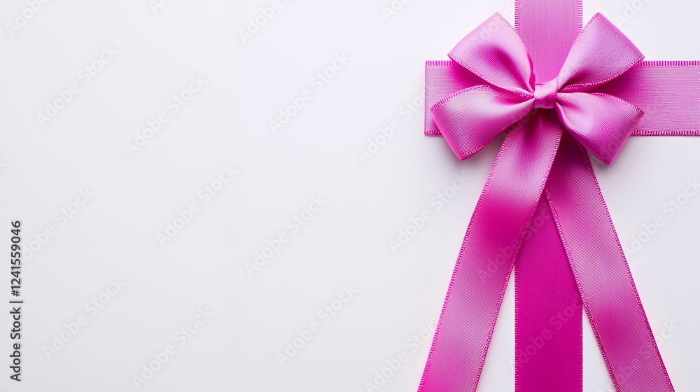 a cross made out of a pink ribbon on a white background a cross made out of a pink ribbon on a white background