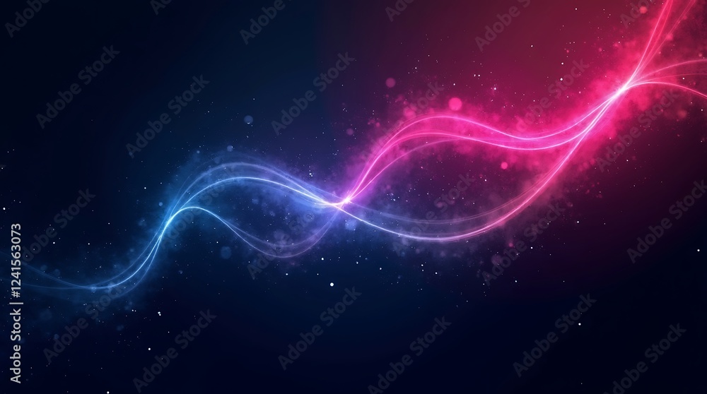 Obraz premium Abstract black pink and blue grainy background. Generative Ai.