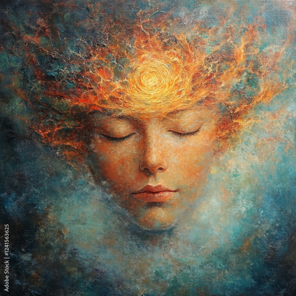 Abstract artistic representation of Buddha in meditation Abstract artistic representation of Buddha in meditation