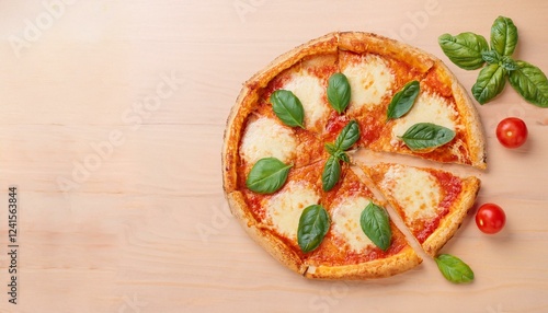 Delicious margherita pizza, ready to eat! photo