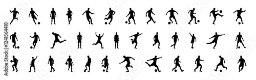 Wallpaper Mural Soccer player silhouettes set. Football player collection. Vector illustration. Torontodigital.ca