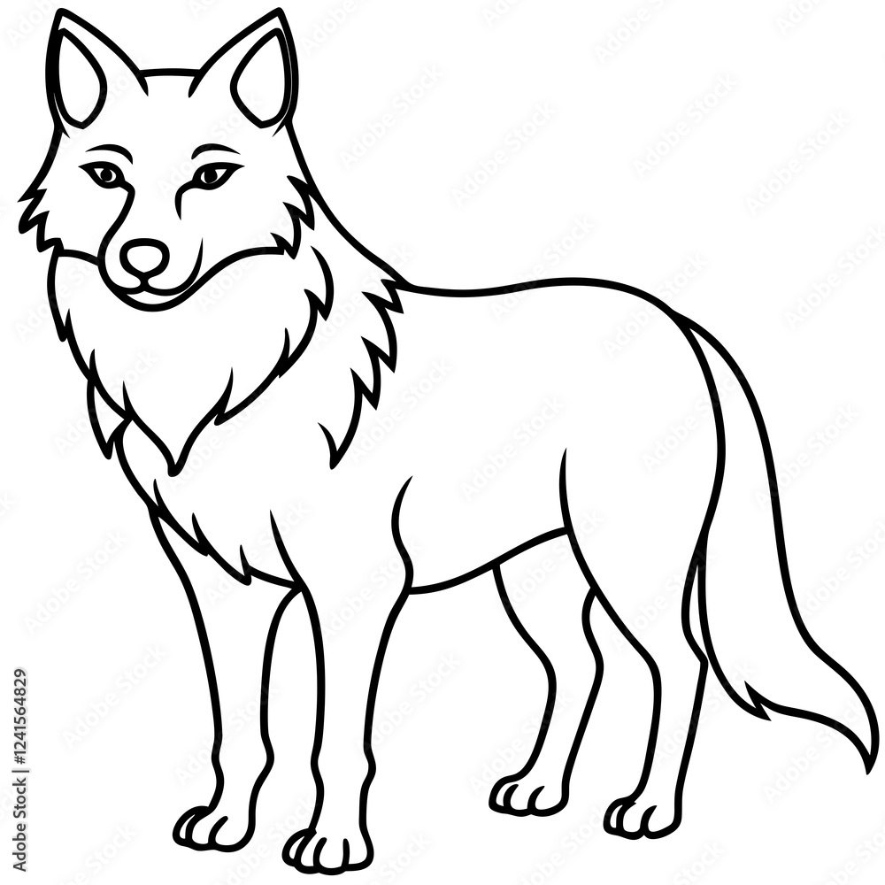 Sleek Wolf One-Line Vector Art Sleek Wolf One-Line Vector Art