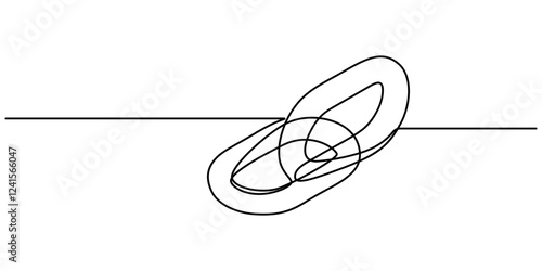 Continuous Line Drawing of Backlinks Icon. Hand Drawn Symbol Vector Illustration, Single continuous line art blockchain link silhouette. Hyperlink sigh modern international communication security bank