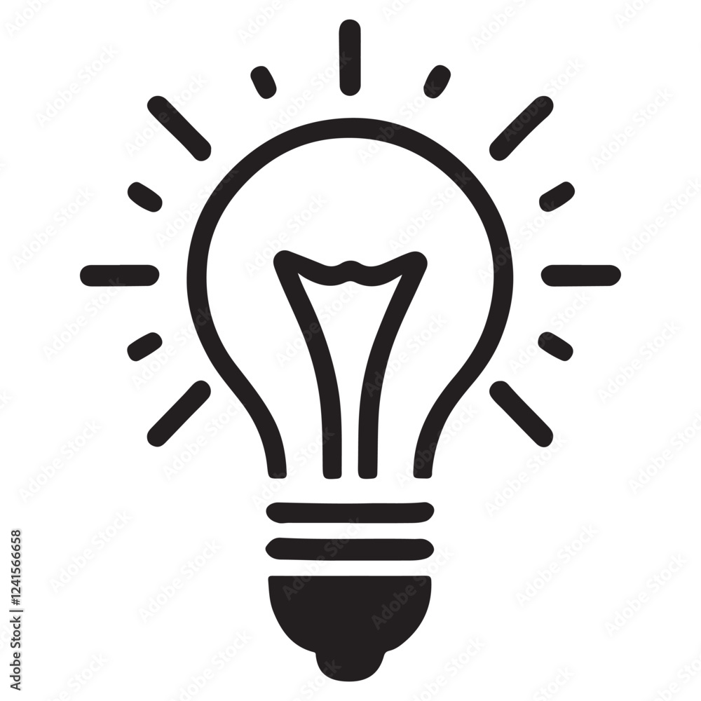Bright Light Bulb Silhouette Representing New Ideas Bright Light Bulb Silhouette Representing New Ideas
