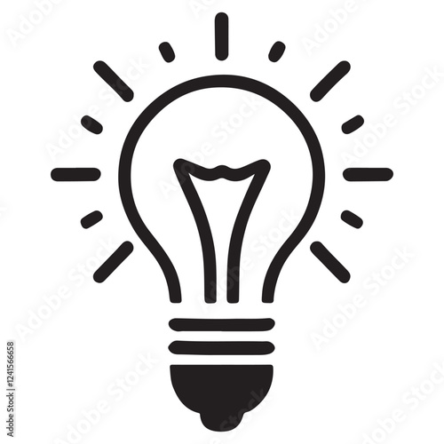 Bright Light Bulb Silhouette Representing New Ideas