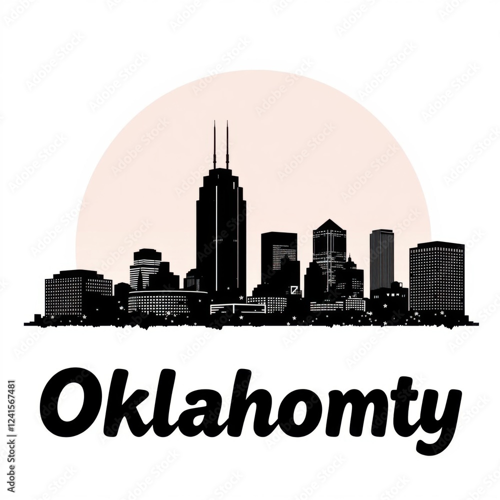 Fototapeta premium A vibrant city skyline featuring modern buildings trees and a clear sky showcasing urban growth and architectural diversity silhouetted skyline cityscape architecture illustration building city vector