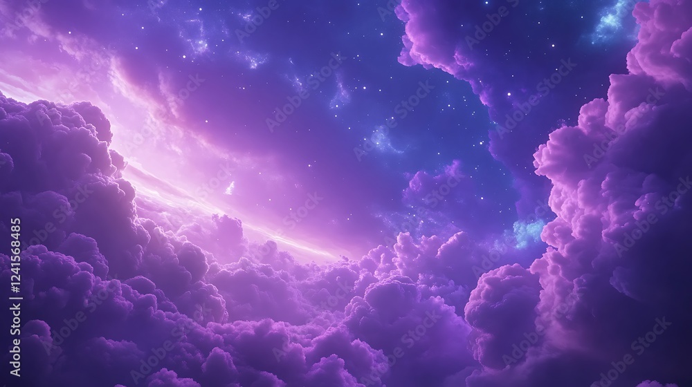 Purple Clouds and Stars in the Night Sky Purple Clouds and Stars in the Night Sky