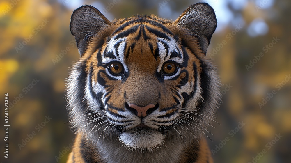 Fototapeta premium Majestic Tiger Resting on an Ornate Couch