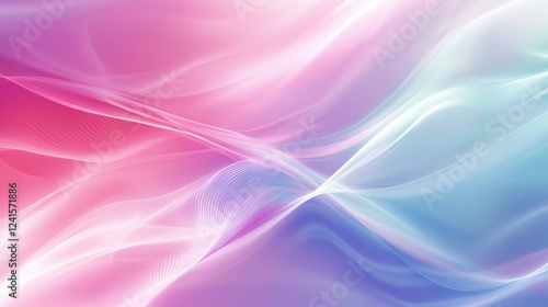 Wallpaper Mural Elegant waves of color blend seamlessly in a soft gradient with pink, blue, and lavender hues creating a tranquil and ethereal atmosphere Torontodigital.ca