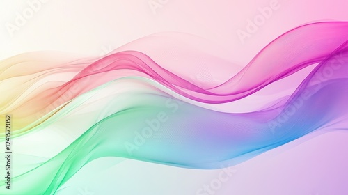 Wallpaper Mural Colorful abstract waves flow gracefully, creating a vibrant backdrop of soft pastels and dynamic hues in an artistic display of light and motion Torontodigital.ca