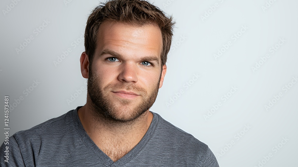 Fototapeta premium a close up portrait of a young man with a beard 