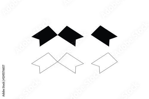  Ribbons e Ribbons, Banners, badges Labels - Design Elements on retro background Banners, badges, Design Elements on white background.