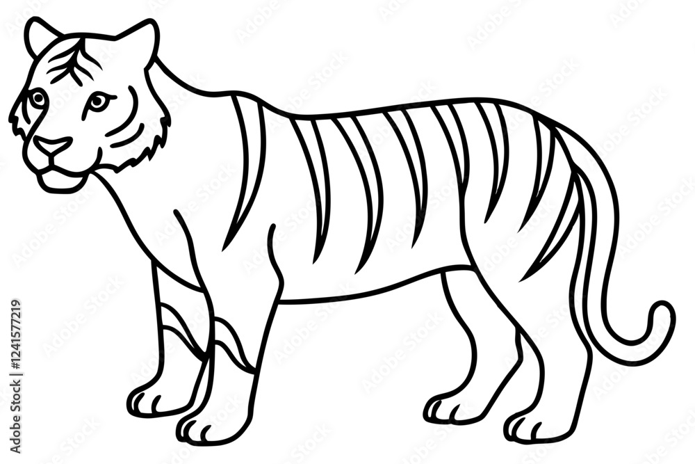 Tiger in One Stroke – Vector Art Tiger in One Stroke – Vector Art