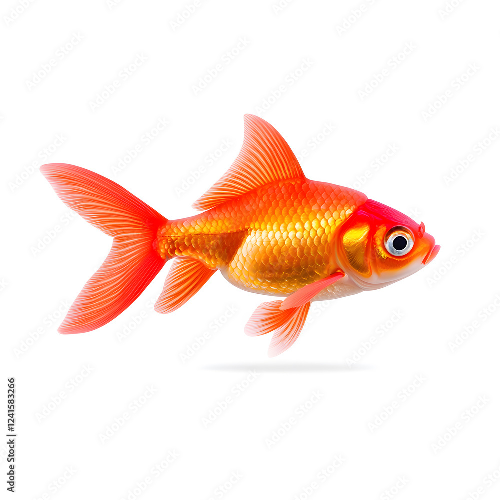 Obraz premium Goldfish isolated on white background