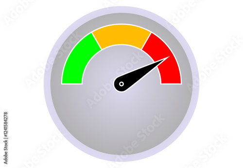 High Level Guage Meter, Scale Risk Meter, Dashboard Sign, Speedometer Icon Vector Illustration