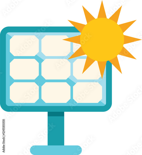 Solar panel is converting sunlight into renewable energy