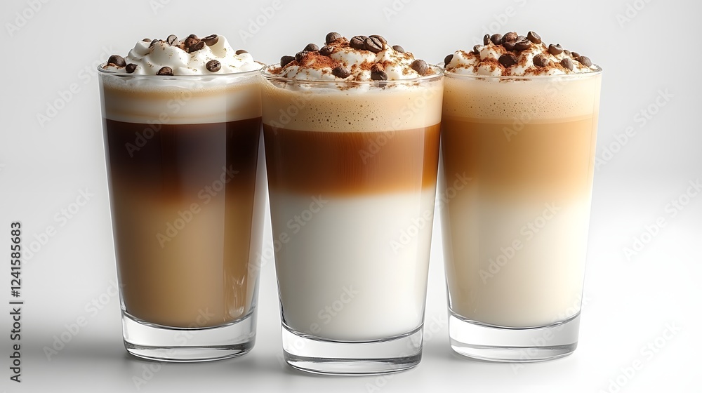 Layered Latte Macchiato in Tall Glass Layered Latte Macchiato in Tall Glass