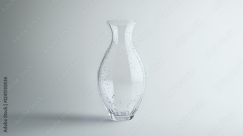 a clear glass vase with a clear bottle of water a clear glass vase with a clear bottle of water