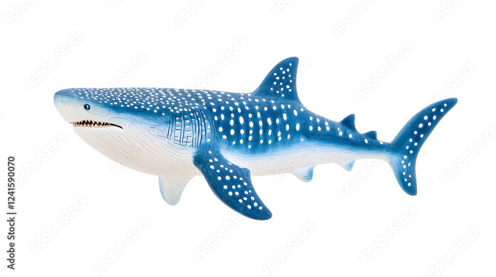 Naklejka premium Whale shark with dotted pattern skin isolated on white background