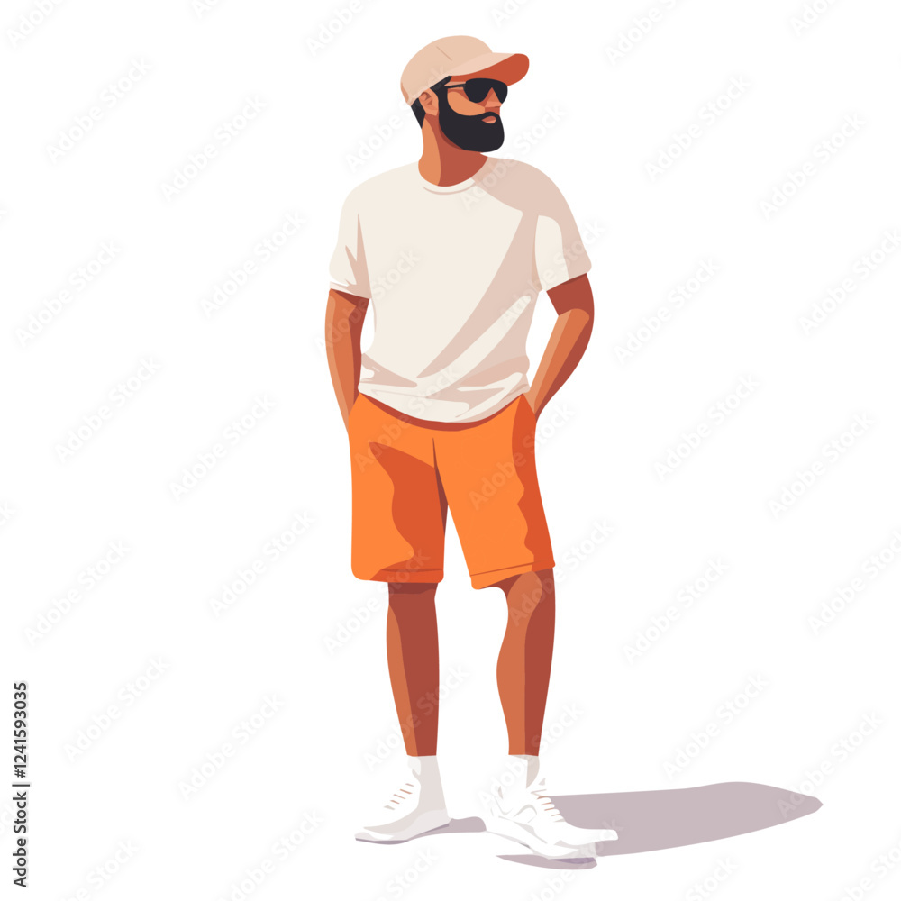 Denmark Man Summer Clothes Vector Illustration | Light and Stylish Warm-Weather Fashion Artwork Denmark Man Summer Clothes Vector Illustration | Light and Stylish Warm-Weather Fashion Artwork