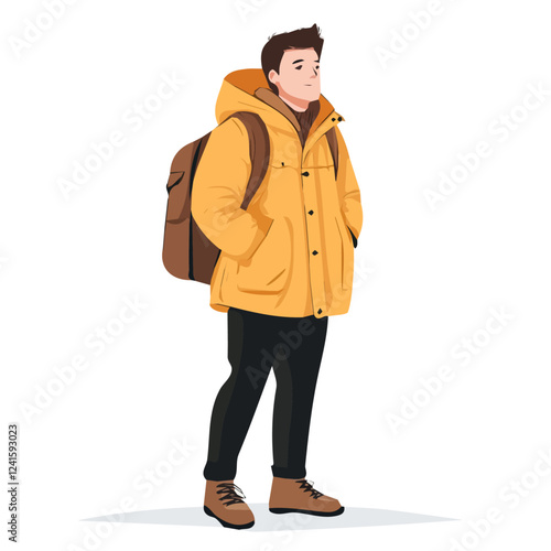 Czech Republic Man Winter Clothes Vector Illustration | Cozy and Stylish Cold-Weather Fashion Artwork
