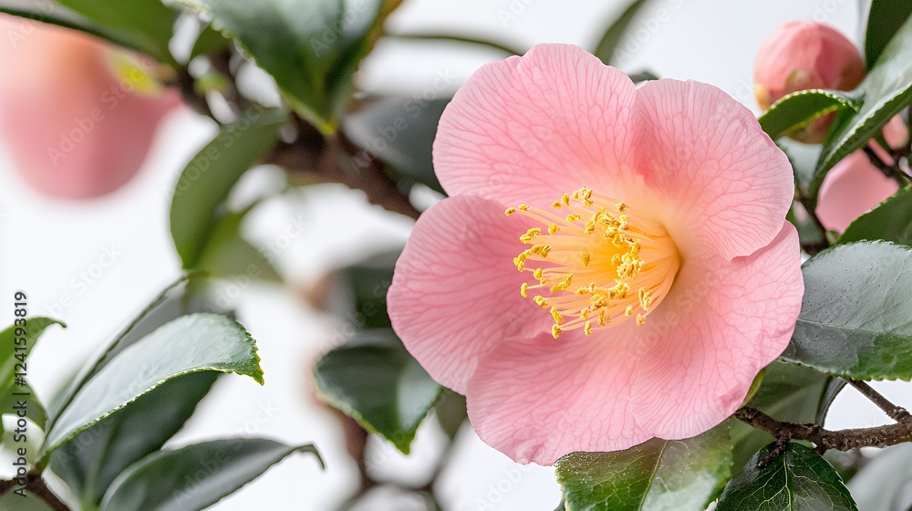 Obraz premium a close up of a pink flower on a tree 