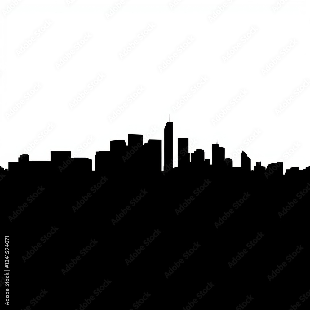 Fototapeta premium Cityscape skyscrapers skylines transparent background png silhouetted skyline cityscape architecture illustration building city vector